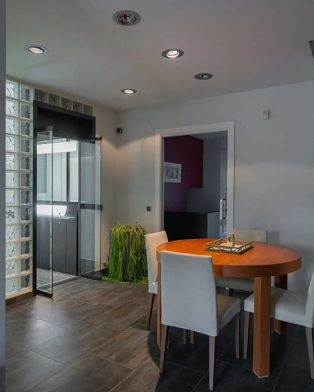 Ascensor Aritco HomeLift Access de cristal en negro · Vivienda unifamiliar en Centelles · vista general