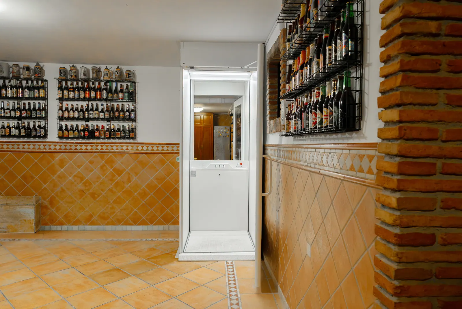 Ascensor Aritco HomeLift Compact de cristal y paneles en blanco · Vivienda unifamiliar con patio en Córdoba · vista general
